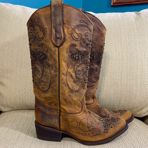 Corral Shoes - Corral Vintage Bronze Stud Cowboy Boots